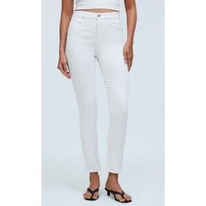 New Madewell Womens W26 Stovepipe Jeans White High Rise Ankle Length Pockets